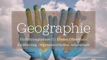 Vorschau - Präsentationen/Tafelbilder - Präsentation Unterrichtsbeginn Organisatorisches Geographie Erdkunde Oberstufe Einstieg - Seite 1