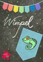 Vorschau - Mal- und Bastelvorlagen - Wimpel zum Klassentier CHAMÄLEON - Ergänzung zu meinen anderen Wimpelketten - Regenbogen - Deckblatt