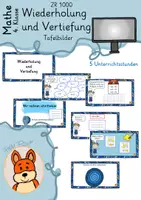 Vorschau - Präsentationen/Tafelbilder - Wiederholung und Vertiefung ZR 1000 - Klasse 4 Mathe - digitale Tafelbilder - Deckblatt