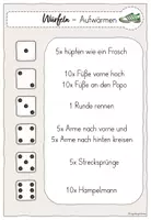 Vorschau - Arbeitsblätter - Würfelspiel: Aufwärmübungen - Sportunterricht - Seite 2