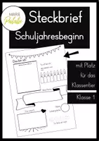 Vorschau - Arbeitsblätter - Steckbrief Schuljahresbeginn neutral Klasse 1 - Deckblatt