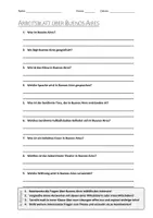 Vorschau - Arbeitsblätter - AB mit Fragen zum Thema "Buenos Aires" + Lösungsblatt - Deckblatt