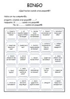 Vorschau - Arbeitsblätter - Bingo - ¿Qué hacías cuando eras pequeñ@? - Seite 1