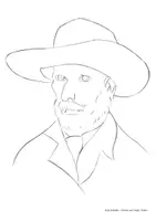 Vorschau - Mal- und Bastelvorlagen - Portrait von Vincent van Gogh Vorlage - Zeichentechnik üben - Deckblatt
