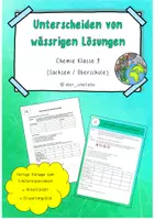 Vorschau - Arbeitsblätter - Unterscheiden von wässrigen Lösungen - Experiment und Protokoll - Deckblatt