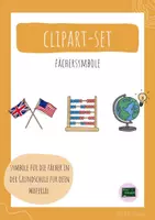 Vorschau - selbst erstellte Cliparts/Grafiken - Cliparts Symbole für Schulfächer Grundschule - Deckblatt