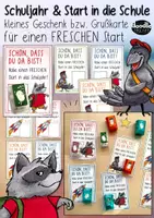 Vorschau - Mal- und Bastelvorlagen - Grüße & Geschenk zum Start des Schuljahrs / Schuljahresanfang Begrüßung - Deckblatt