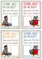 Vorschau - Mal- und Bastelvorlagen - Grüße & Geschenk zum Start des Schuljahrs / Schuljahresanfang Begrüßung - Seite 1