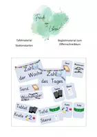 Vorschau - Stationenlernen - Tafelmaterial und Stationskarten für Ziffernschreibkurs - Deckblatt