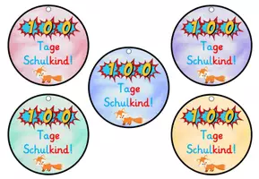 Vorschau - Mal- und Bastelvorlagen - 100 Tage Schulkind - für deine Fuchsklasse - Seite 1