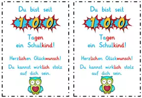 Vorschau - Mal- und Bastelvorlagen - 100 Tage Schulkind - für deine Eulenklasse - Deckblatt