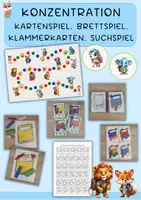 Vorschau - Stundenentwürfe - Konzentration - Legespiel von Farben und Schulmaterialien - Deckblatt