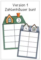 Vorschau - Stationenlernen - Zahlenhäuser Zahlenraum 10 - Legematerial zur Automatisierung der Zahlzerlegung - Seite 1