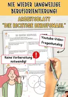 Vorschau - Arbeitsblätter - Die richtige Berufswahl! Video - Arbeitsblatt - Deckblatt
