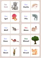 Vorschau - Spiele - Waldtiere - Domino der Wald und seine Tiere - Deckblatt