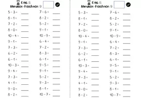 Vorschau - Arbeitsblätter - Das 5 Minuten-Rechnen 9 - im Zahlenraum bis 10 (Minus Aufgaben) - Seite 2