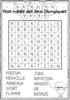 Aperçu - Apprentissages en autonomie - Mots mêlés des Jeux Olympiques - Page 1