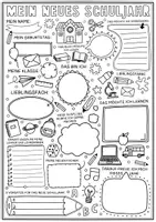 Vorschau - Arbeitsblätter - Ausblick auf das neue Schuljahr - Erwartungen, Ziele, Wünsche - Doodle Steckbriefe Sek 1 - Seite 1