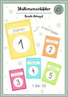Vorschau - Stationenlernen - Stationenschilder - Bunte Kringel (pdf und pptx) - Deckblatt