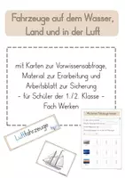 Vorschau - Arbeitsblätter - Fahrzeuge auf dem Wasser, Land und in der Luft - Deckblatt