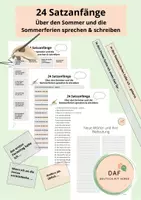 Vorschau - Arbeitsblätter - Sommerferien - Erzähl von deinem Sommer! 24 Satzanfänge - Deckblatt