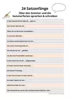 Vorschau - Arbeitsblätter - Sommerferien - Erzähl von deinem Sommer! 24 Satzanfänge - Seite 2