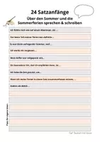 Vorschau - Arbeitsblätter - Sommerferien - Erzähl von deinem Sommer! 24 Satzanfänge - Seite 3
