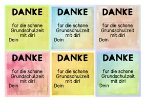 Vorschau - Bildkarten - Wachsendes Materialpaket: Grußkärtchen - DANKE für die schöne Grundschulzeit mit dir! - Seite 3