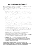 Vorschau - Arbeitsblätter - Was ist Philosophie? - Kreative Methode zur Darstellung verschiedener SuS-Antworten - Deckblatt
