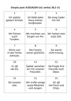 Vorschau - Arbeitsblätter - Phrase Cards Simple past AUSSAGEN alle Verben BL2 U1 - Deckblatt
