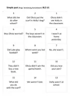 Vorschau - Arbeitsblätter - Phrase Cards Simple past Frage-Verneinung-Kurzantwort BL2 U1 - Deckblatt