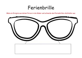 Vorschau - Arbeitsblätter - Ferienbrille zum Thema Sommerferien - Deckblatt