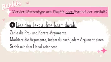 Vorschau - Arbeitsblätter - Argumentation / Erörterung - Argumente herausarbeiten - Diskussion ( BARBIE ) - Seite 3
