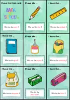 Vorschau - Spiele - Back to School I have...who has...? Game | Vocabulary | School Things | Classroom Objects - Seite 1