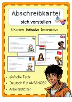 Vorschau - Fördermaterial/Inklusion - DaF Abschreibkartei sich vorstellen - Deckblatt