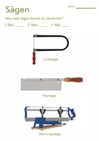 Vorschau - Arbeitsblätter - Arbeitsblatt Sägen - Z1/Z2 - Deckblatt