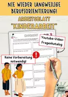 Vorschau - Arbeitsblätter - Kinderarbeit: Arbeitsblatt zu Youtube-Video / Berufsorientierung - Deckblatt