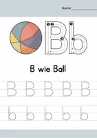 Vorschau - Arbeitsblätter - Zwei Seiten schreiben: Buchstabe B (1.Klasse) - Seite 2