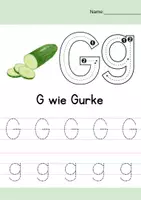 Vorschau - Arbeitsblätter - Zwei Seiten schreiben: Buchstabe G (1.Klasse) - Seite 1