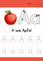 Vorschau - Arbeitsblätter - Zwei Seiten schreiben: Buchstabe A (1.Klasse) - Seite 1