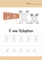 Vorschau - Arbeitsblätter - Zwei Seiten schreiben: Buchstabe X (1.Klasse) - Seite 1