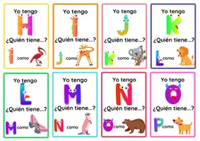 Vista previa - Tarjetas / Manipulativos - Juego didáctico: Yo tengo - quién tiene (letras ABC) - página 2