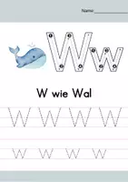 Vorschau - Arbeitsblätter - Zwei Seiten schreiben: Buchstabe W (1.Klasse) - Seite 1