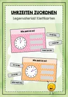 Vorschau - Stationenlernen - Uhrzeiten zuordnen (Klettkarten) - Deckblatt