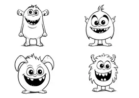 Vorschau - Mal- und Bastelvorlagen - Monster zum Anmalen 30 kleine Ausmalbilder Halloween - Seite 2