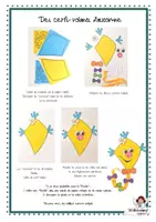 Aperçu - Matériel pour travaux manuels / dessin - Cerfs-volants Bricolage à imprimer sur papier coloré - Page 1
