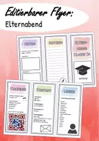 Vorschau - Arbeitsblätter - Editierbare Vorlage - Flyer für Elternabende - Deckblatt