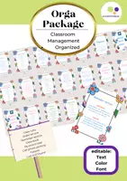 anteprima - Materiale di supporto/inclusione - Organizzazione per l'inizio dell'anno scolastico | modificabile | versione inglese | Regolamento di classe, registro di classe, servizio d'ordine, servizio di promemoria + altro ancora - Pagina di copertina