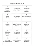 Vorschau - Arbeitsblätter - Phrase Cards Simple past - FRAGEN - BL1 U5 - Deckblatt
