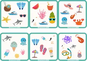 Vista previa - Tarjetas / Manipulativos - Encuentra la pareja edición verano - página 2